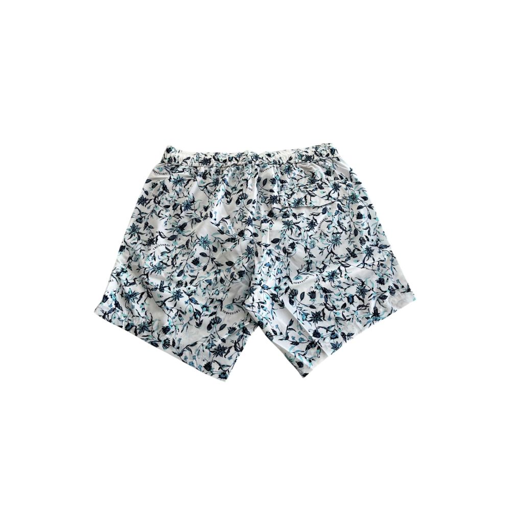 شورت سباحة رجالي من البوليستر باللون الأبيض من Trussardi Beachwear