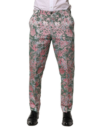 Dolce & Gabbana Multicolor Floral Jacquard Pants