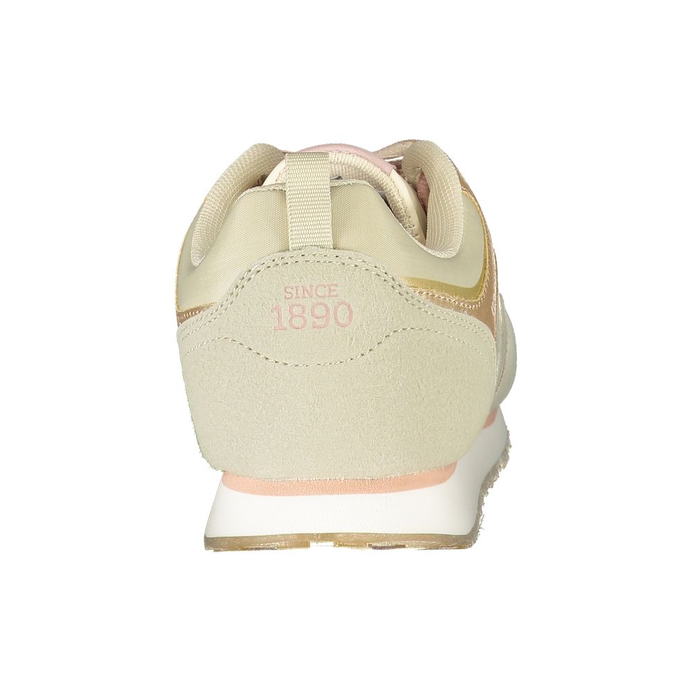 حذاء رياضي من البوليستر بلون بيج من US POLO ASSN