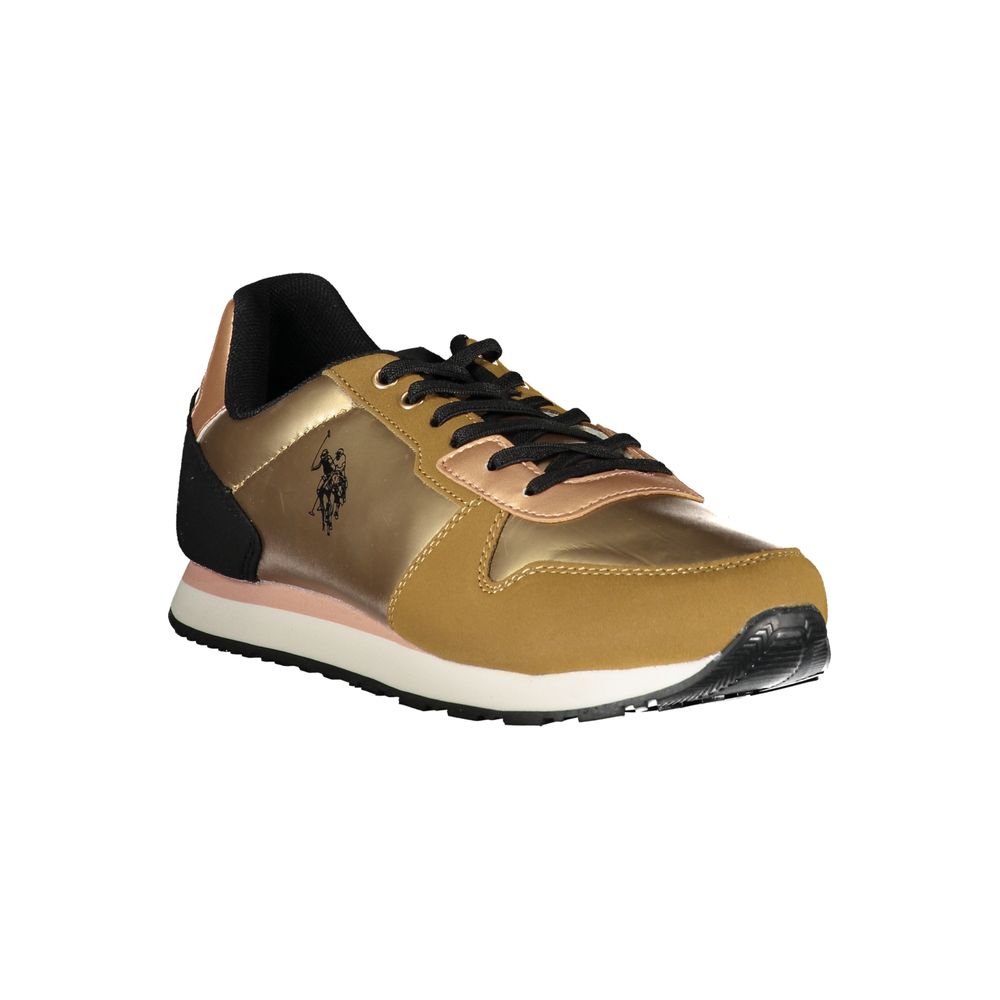 حذاء رياضي ذهبي من البوليستر من US POLO ASSN