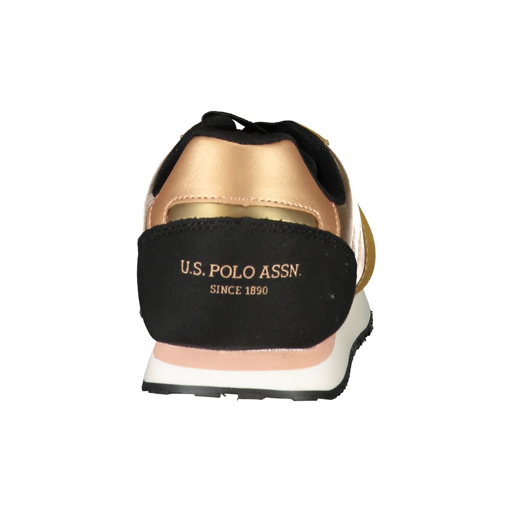 حذاء رياضي ذهبي من البوليستر من US POLO ASSN