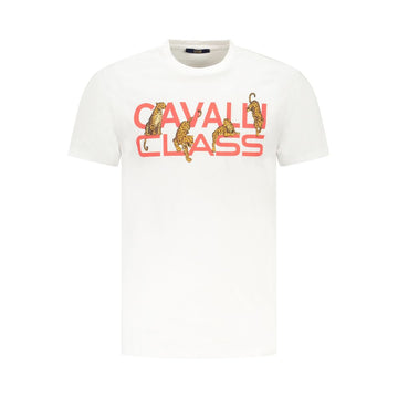 Cavalli Class White Cotton Men T-Shirt