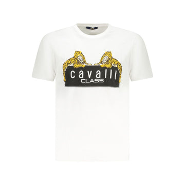 Cavalli Class White Cotton T-Shirt