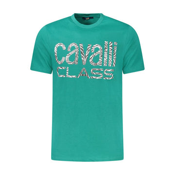 Cavalli Class Green Cotton T-Shirt