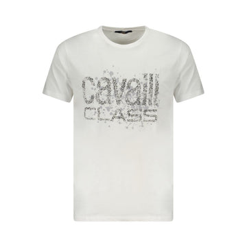Cavalli Class White Cotton Men T-Shirt