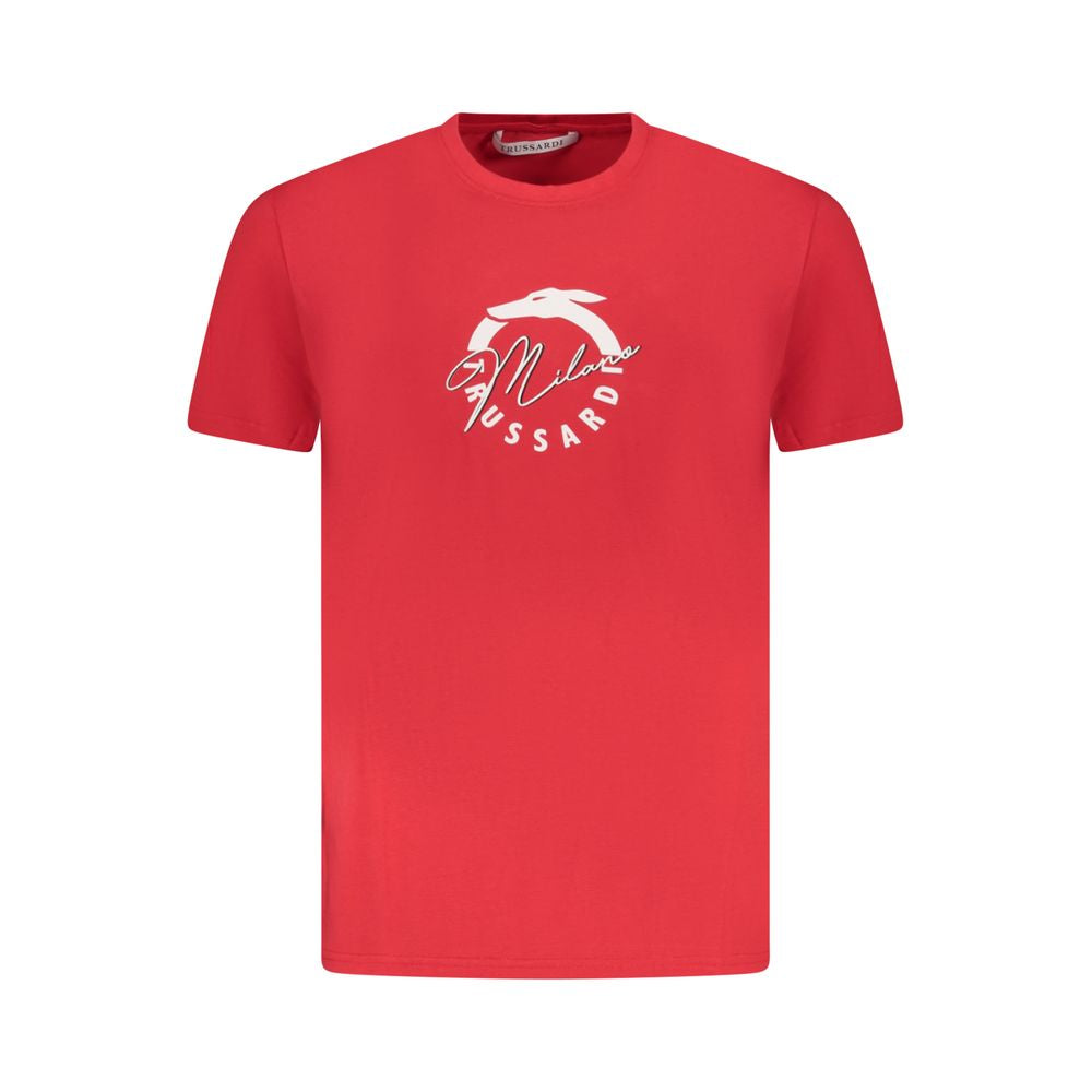 Trussardi Red Cotton Men T-Shirt