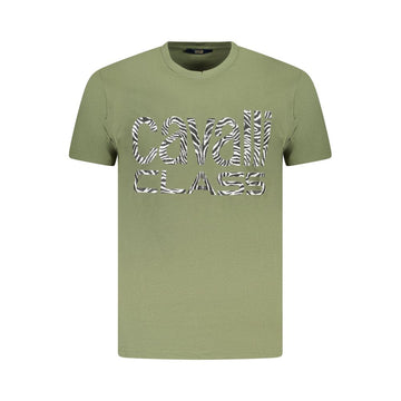 Cavalli Class Green Cotton Men T-Shirt