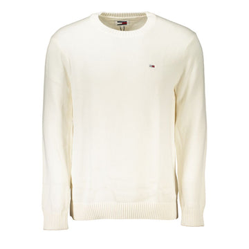 Tommy Hilfiger Chic White Crew Neck Cotton Sweater