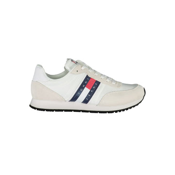Tommy Hilfiger White Beige Polyester Men Sneaker