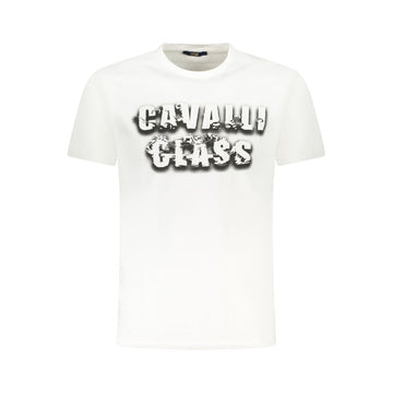 Cavalli Class White Cotton Men T-Shirt