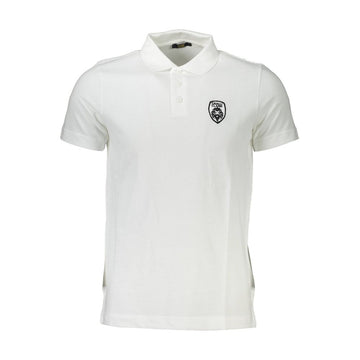 Cavalli Class White Cotton Men Polo Shirt