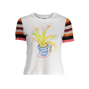 Desigual White Cotton Women T-Shirt