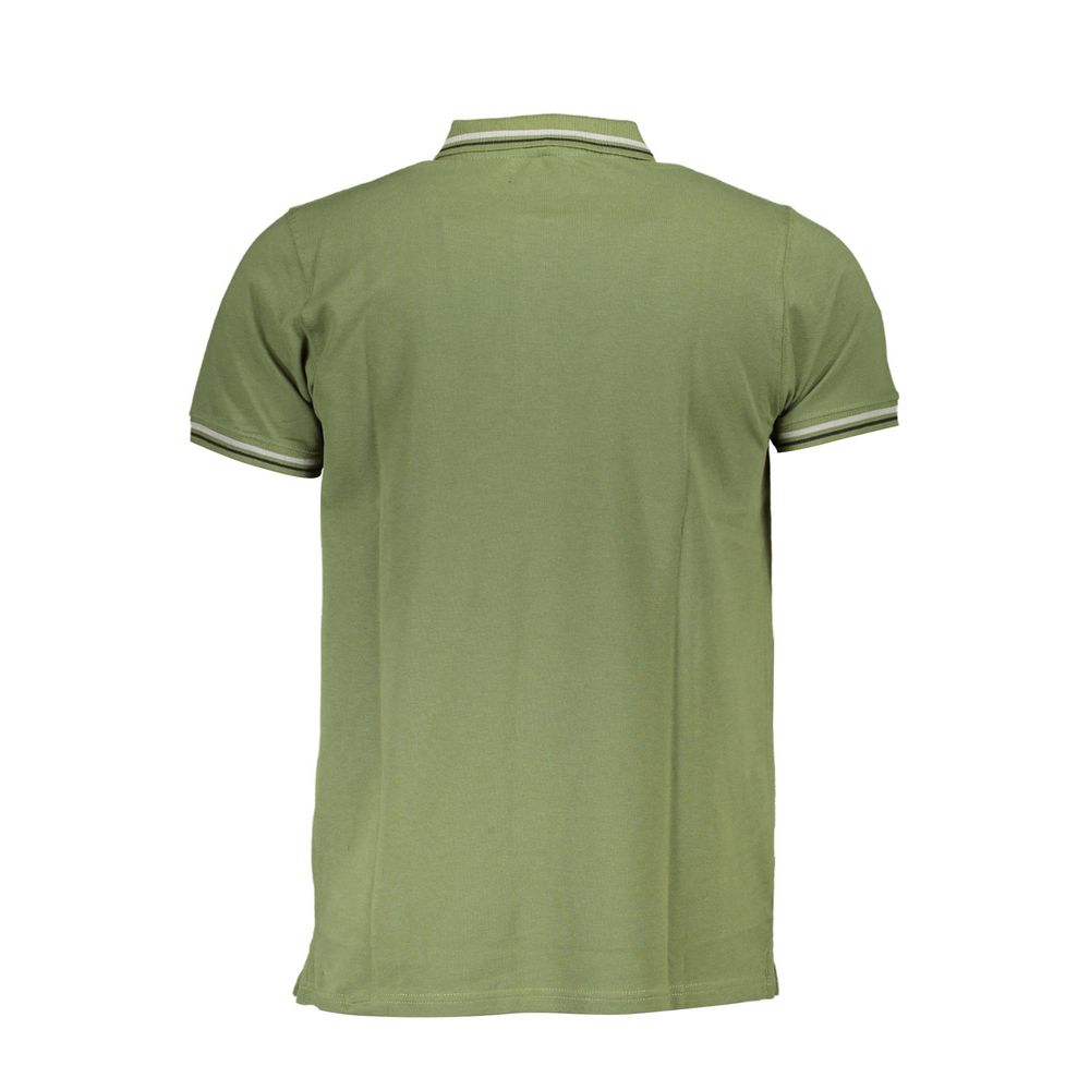Cavalli Class Green Cotton Men Polo Shirt