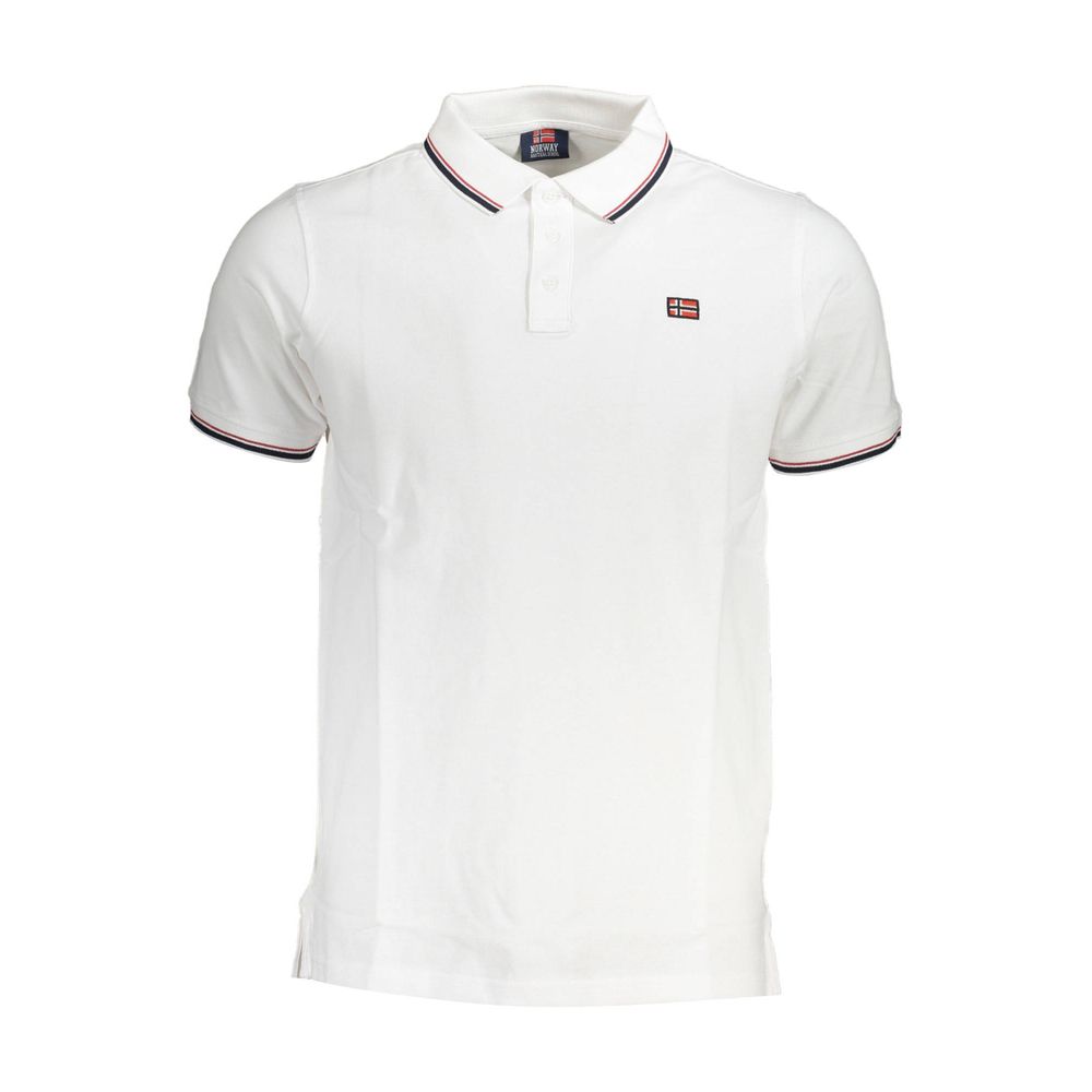 Norway 1963 White Cotton Men Polo Shirt