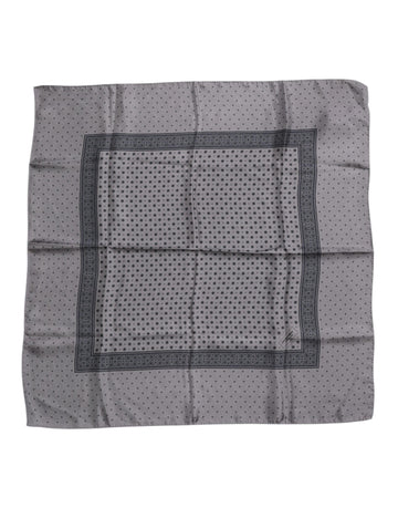 Dolce & Gabbana Gray Polka Dot Silk Square Men Foulard Scarf