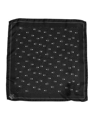 Dolce & Gabbana Black White Printed Square Men Foulard Scarf