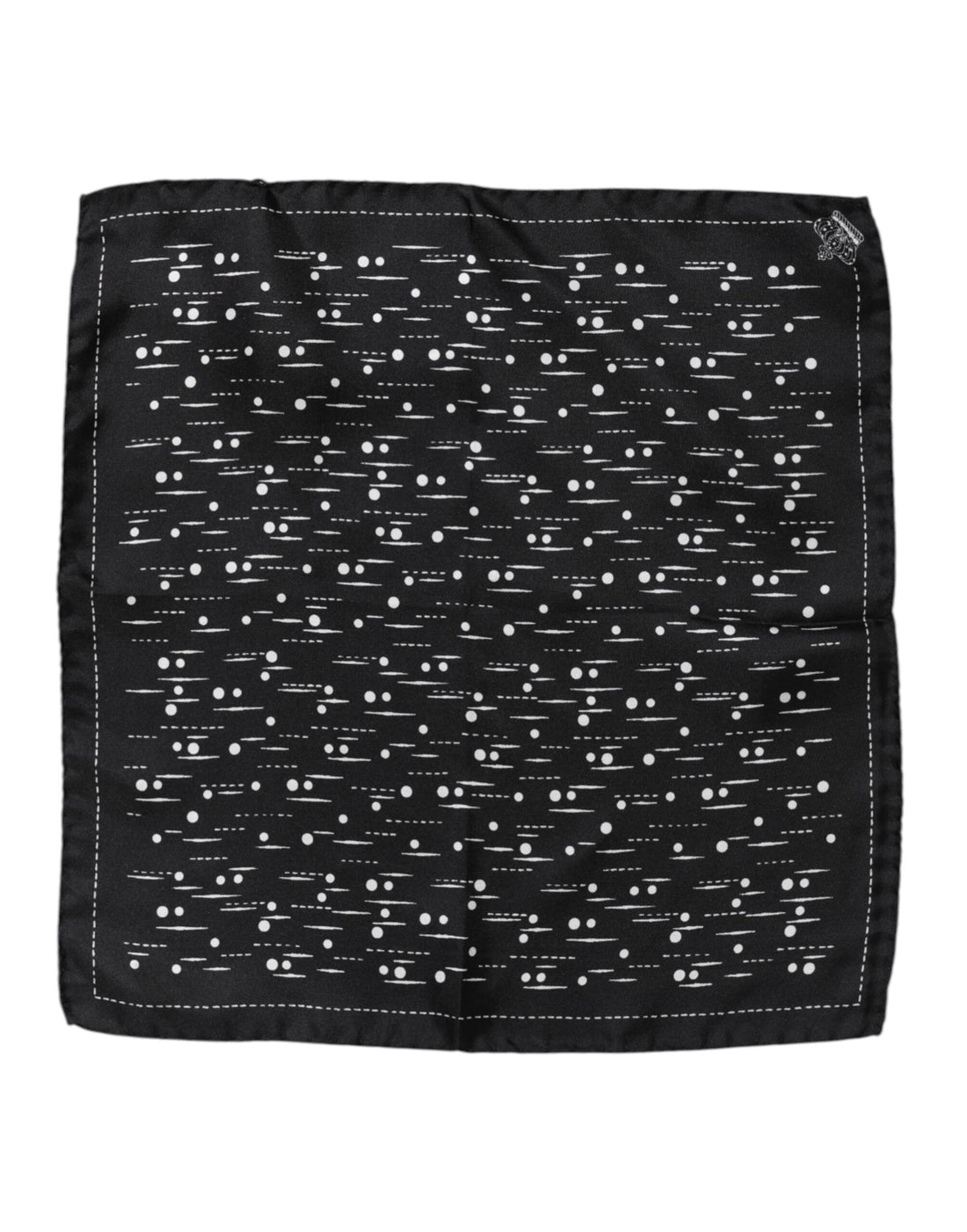 Dolce & Gabbana Black White Printed Square Men Foulard Scarf