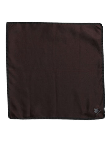 Dolce & Gabbana Brown DG Crown Silk Square Men Foulard Scarf