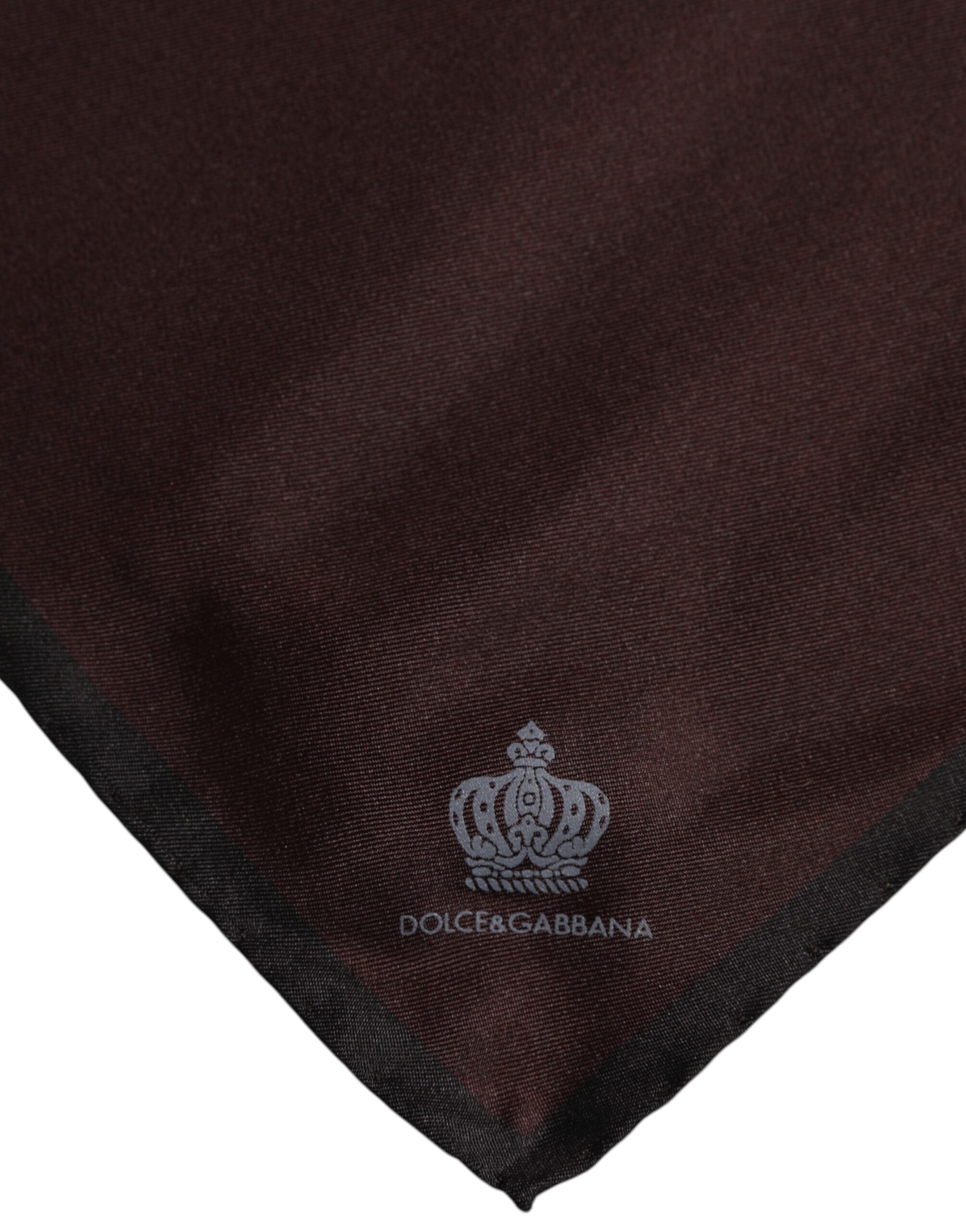 Dolce & Gabbana Brown DG Crown Silk Square Men Foulard Scarf