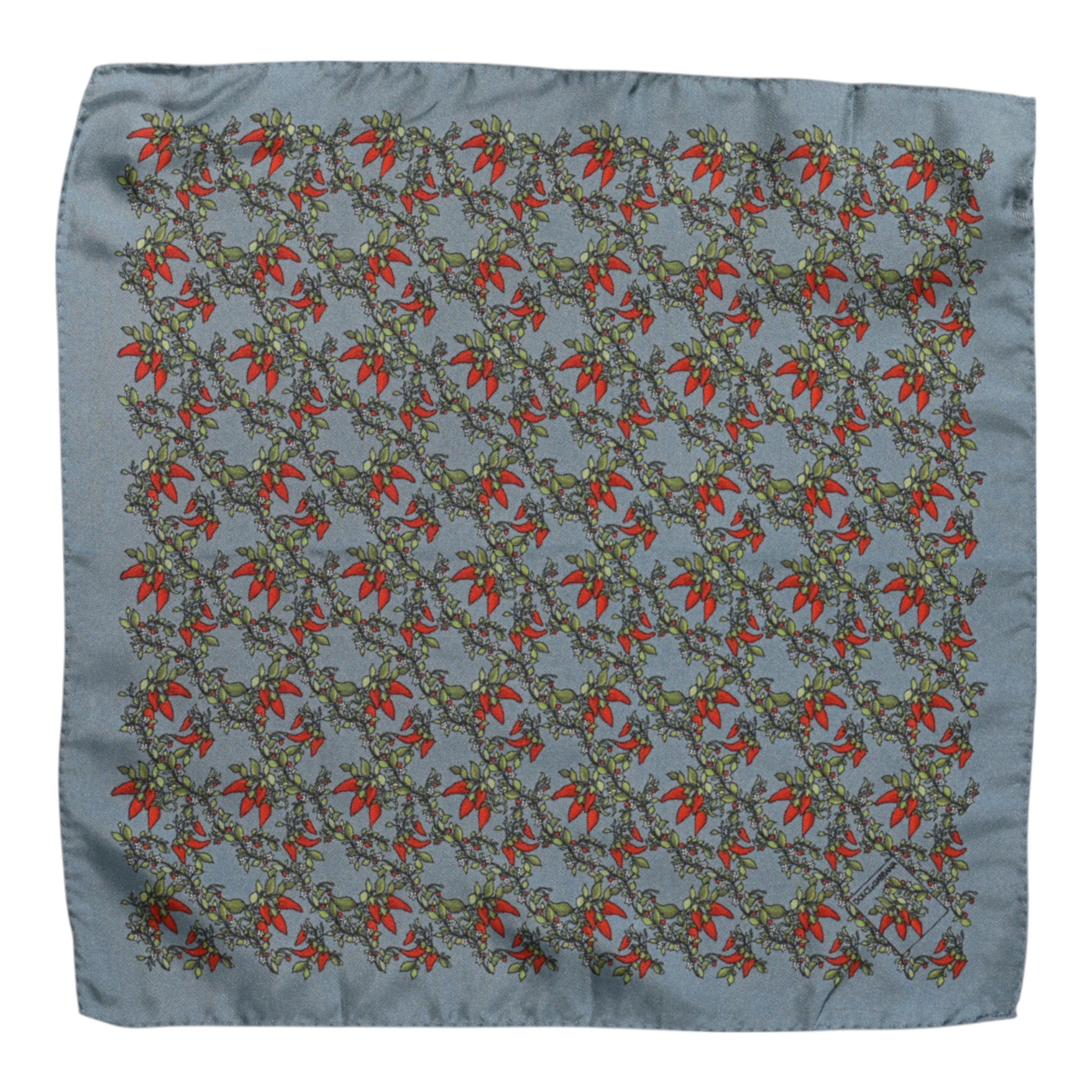 Dolce & Gabbana Gray Chilis Silk Square Men Foulard Scarf