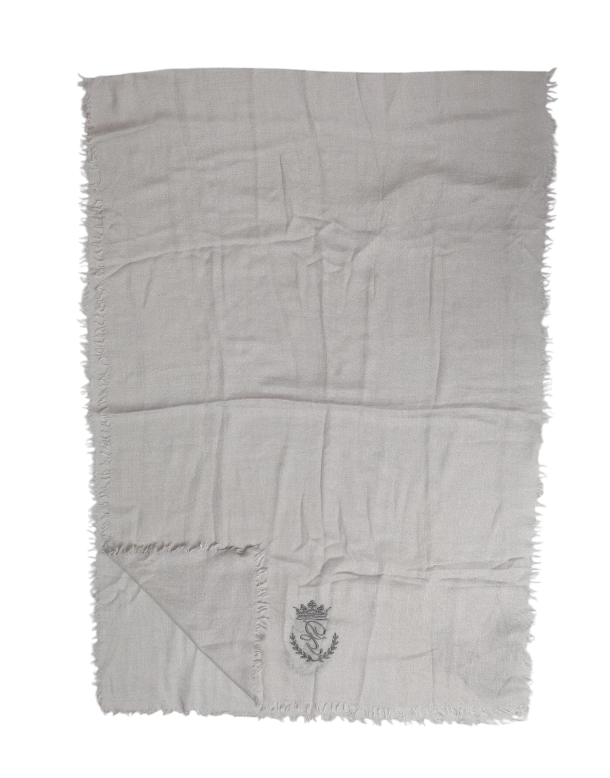 Dolce & Gabbana Gray DG Crown Neck Warmer Wrap Shawl Scarf