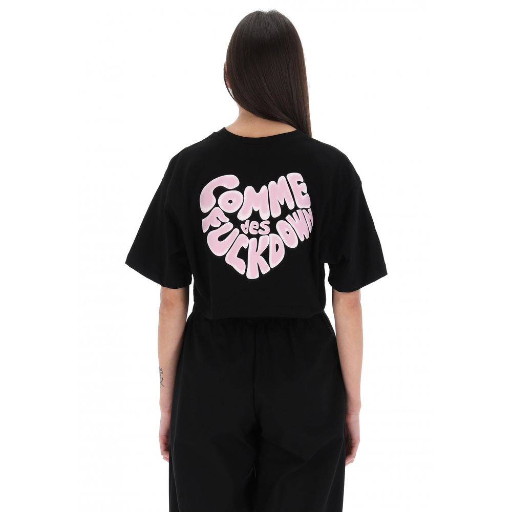 تي شيرت نسائي قطني أسود من Comme Des Fuckdown