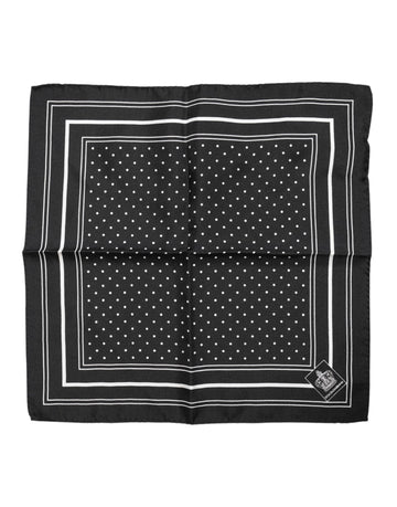Dolce & Gabbana Black White Polka Dot Men Foulard Scarf