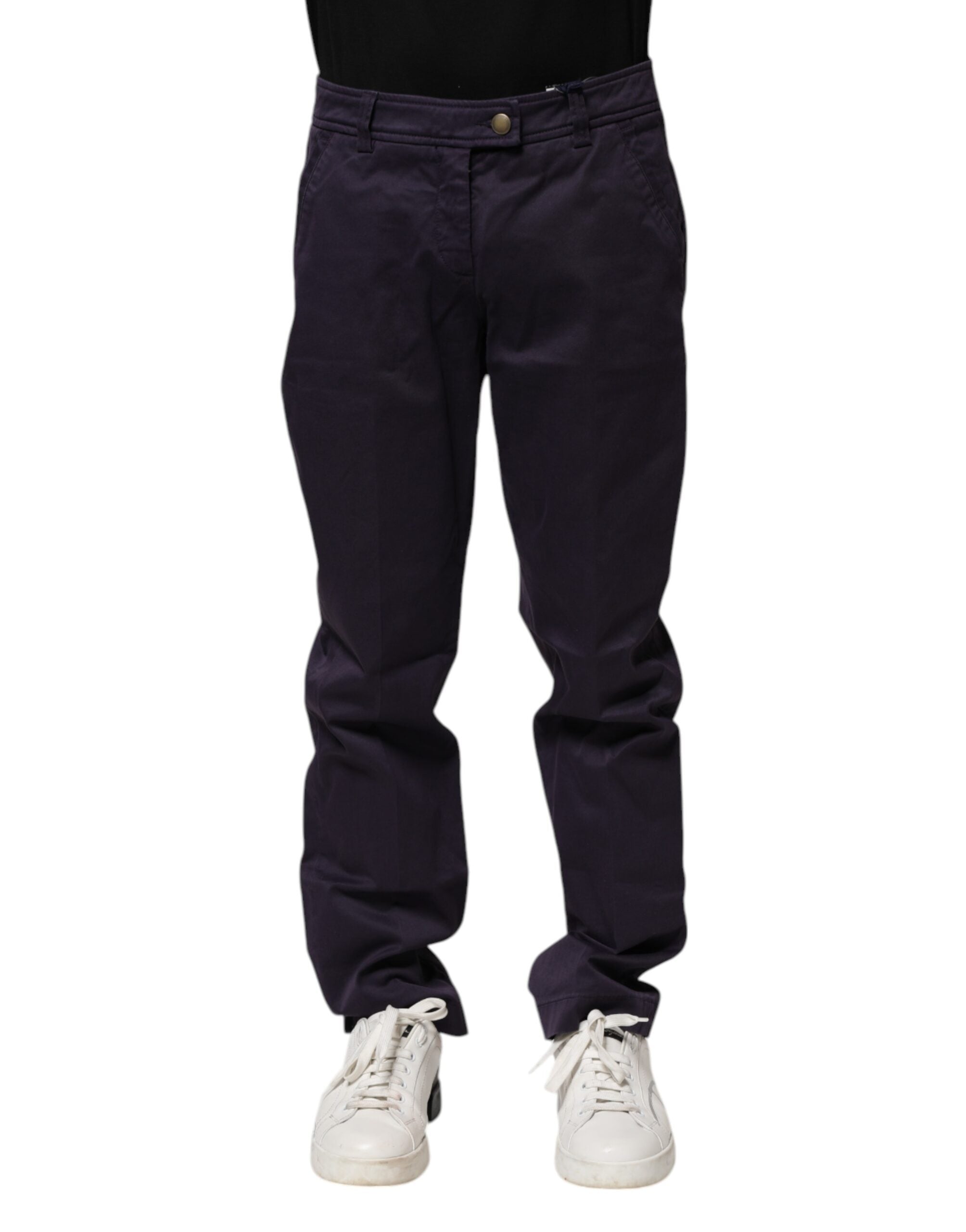 Incotex Dark Purple Mid Waist Casual Straight Pants