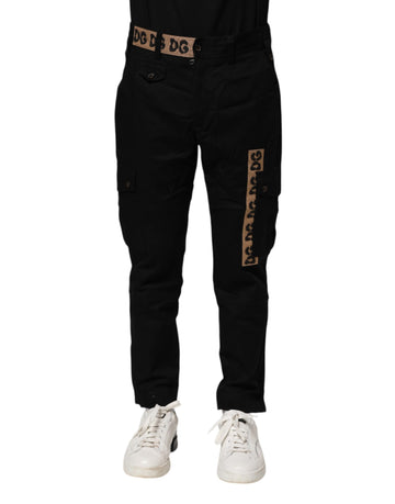 Dolce & Gabbana Black Cotton Cargo Casual Pants