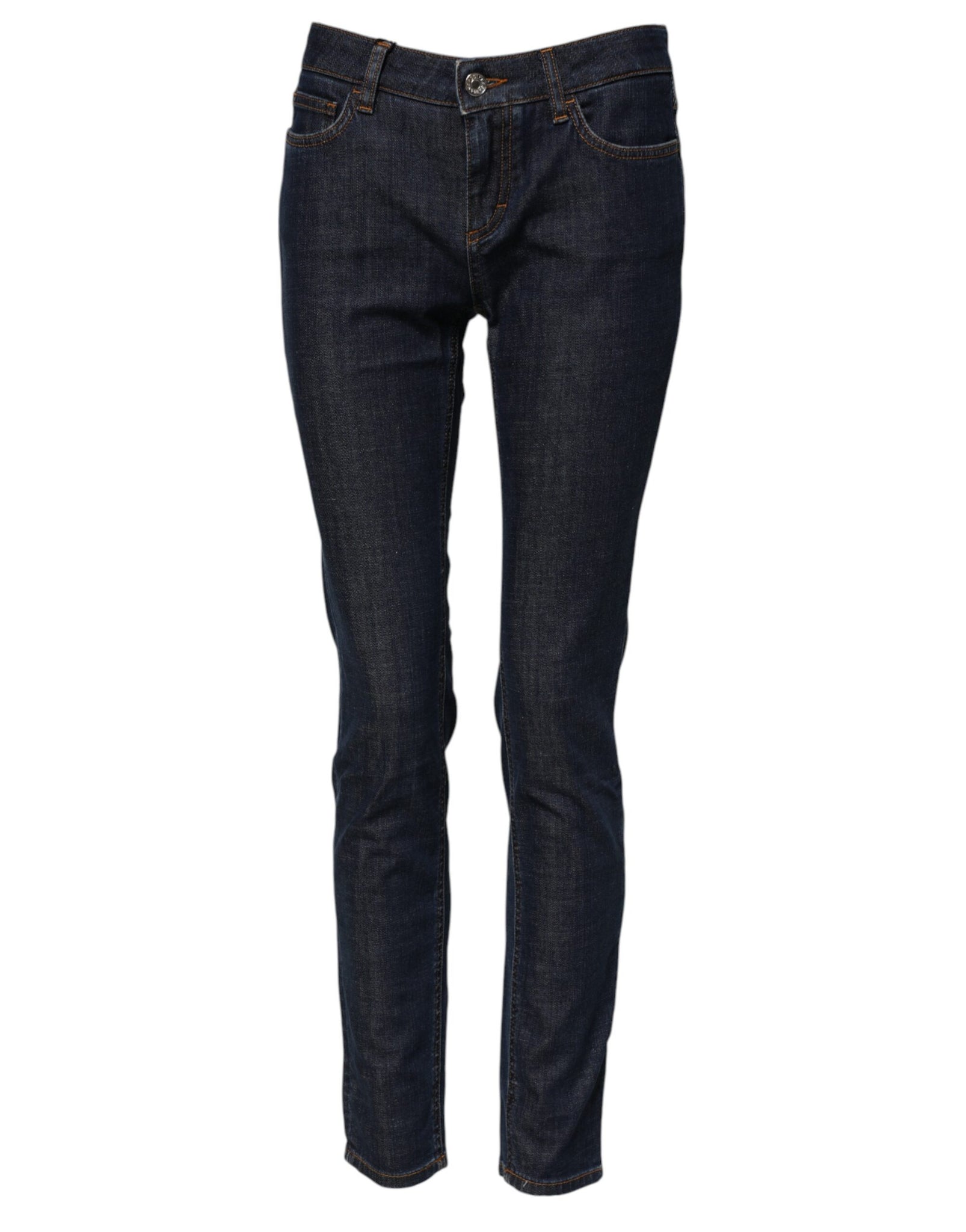 Dolce & Gabbana Blue Skinny Cotton Mid Waisted Denim Jeans
