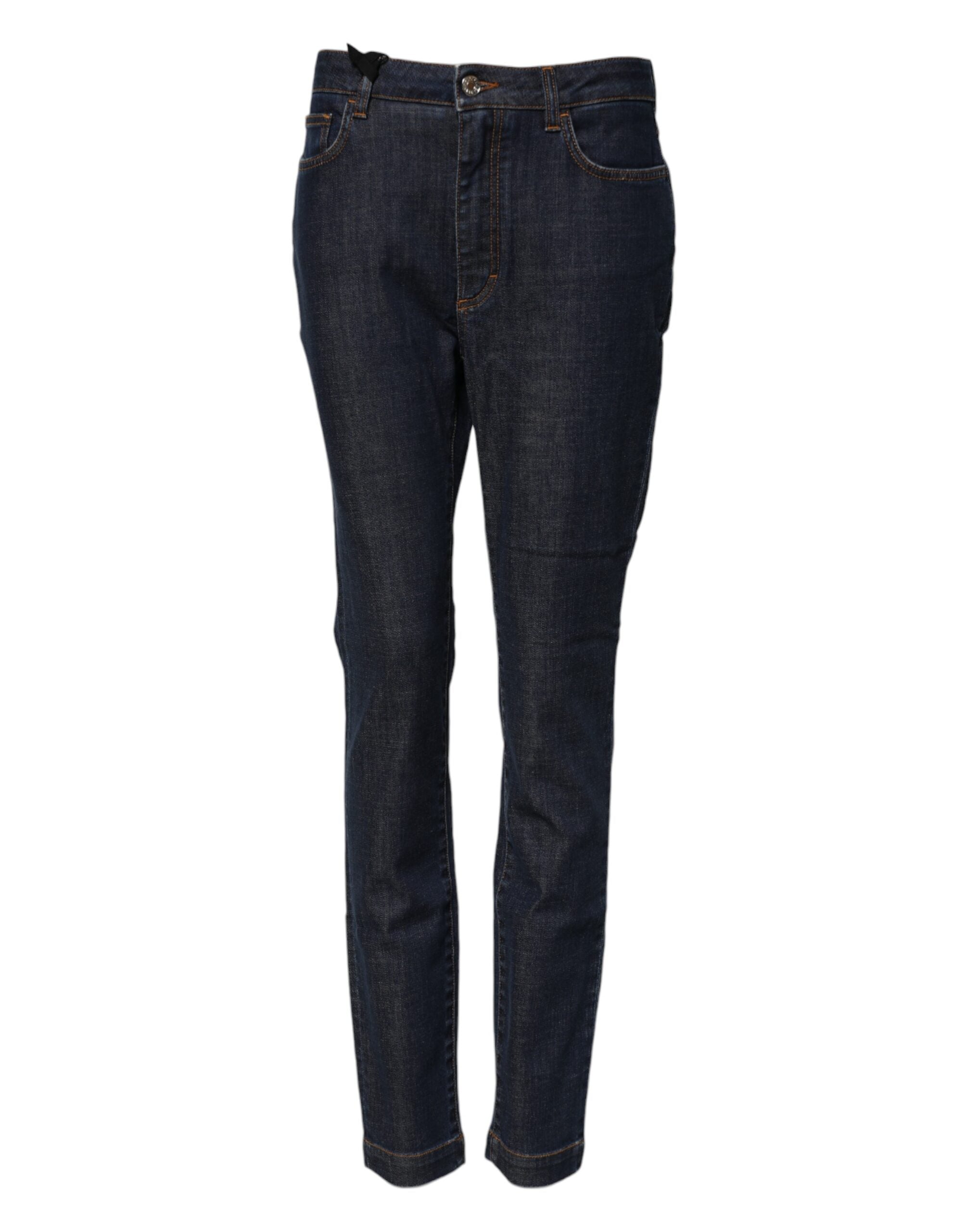 Dolce & Gabbana Blue Queen Patch AUDREY Mid Waist Denim Jeans