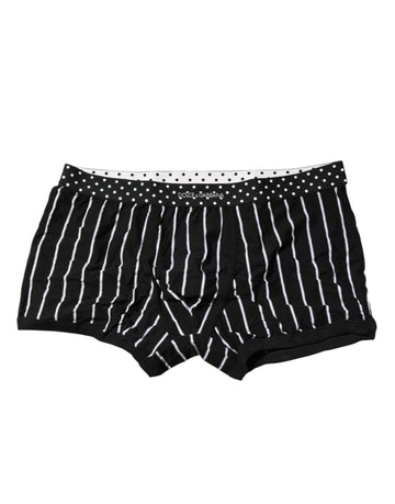 Dolce & Gabbana Black White Striped Regular Boxer Underwear