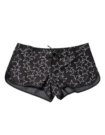 Dolce & Gabbana Black Star Print Beachwear Shorts Swimwear
