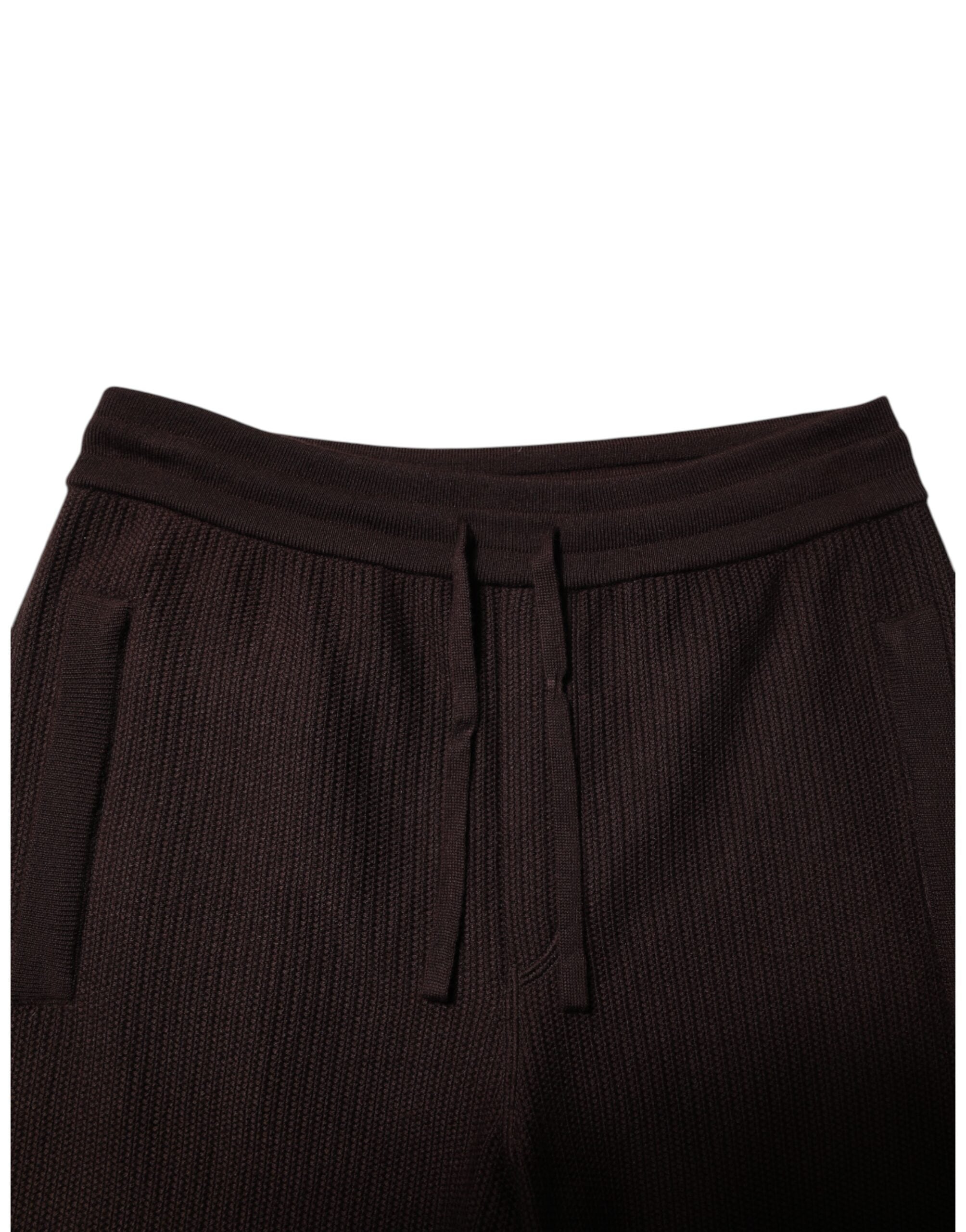 Dolce & Gabbana Brown Cashmere Men Jogger Sweatpants Pants
