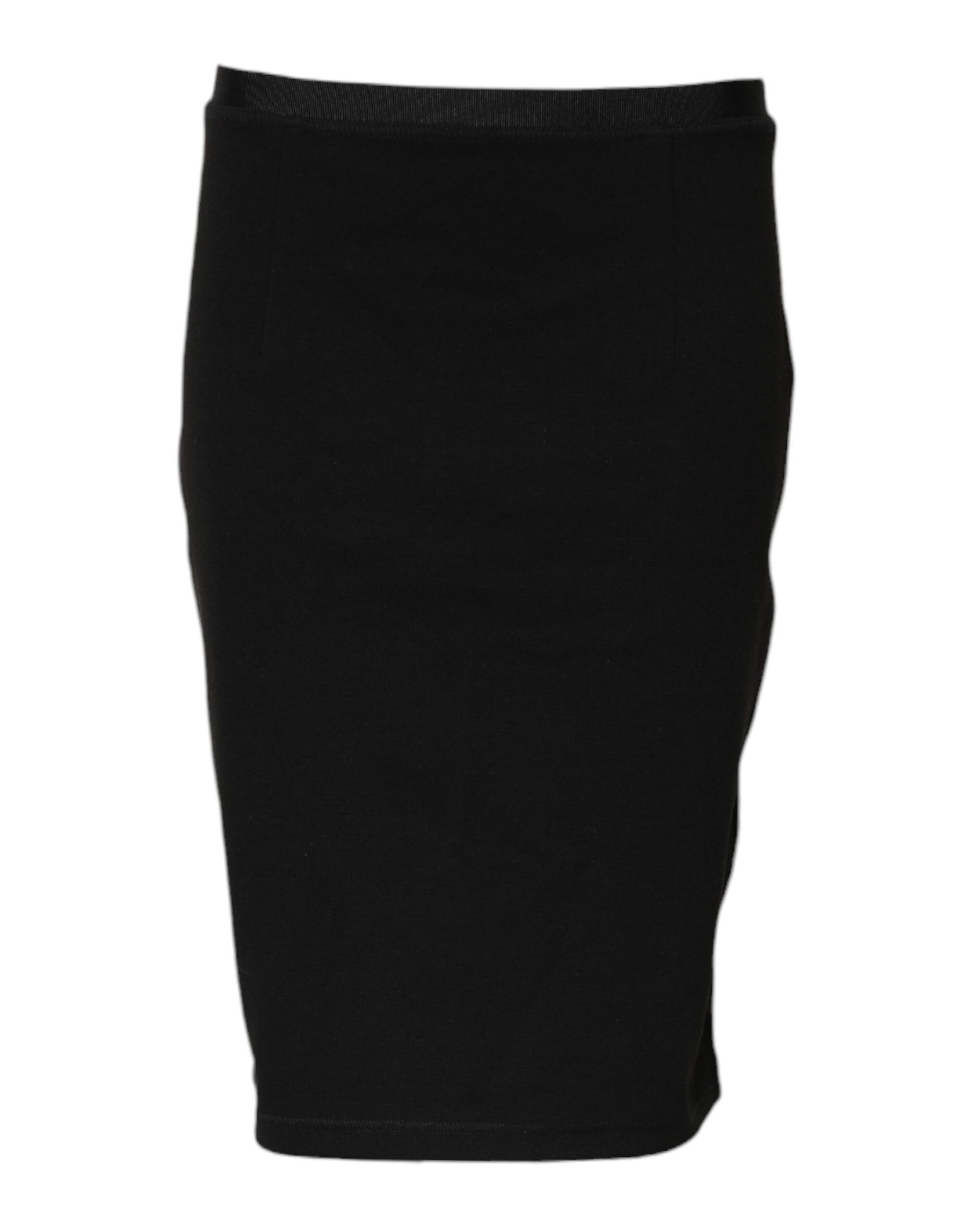 GF Ferre Black Polyester Pencil Cut Knee Length Skirt