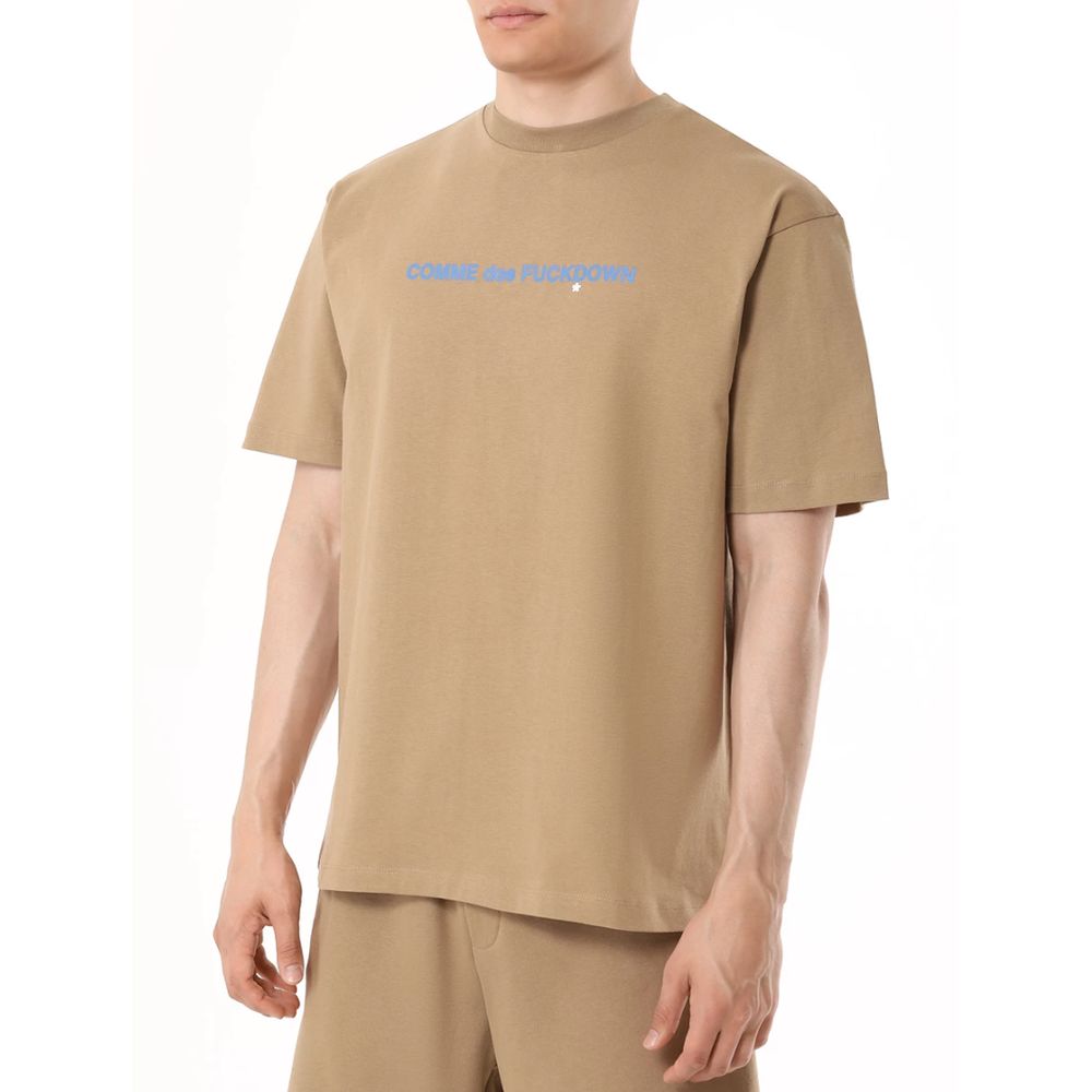 Comme Des Fuckdown Brown Cotton T-Shirt