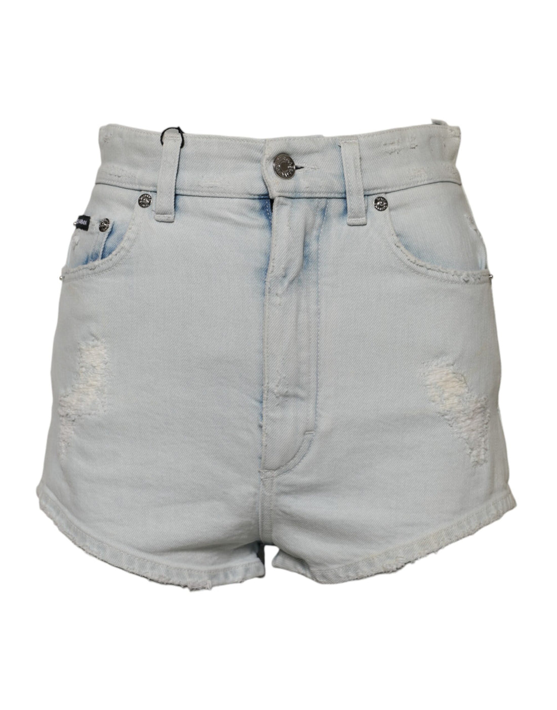 Dolce & Gabbana Light Blue Washed Denim Cotton Hot Pants Shorts