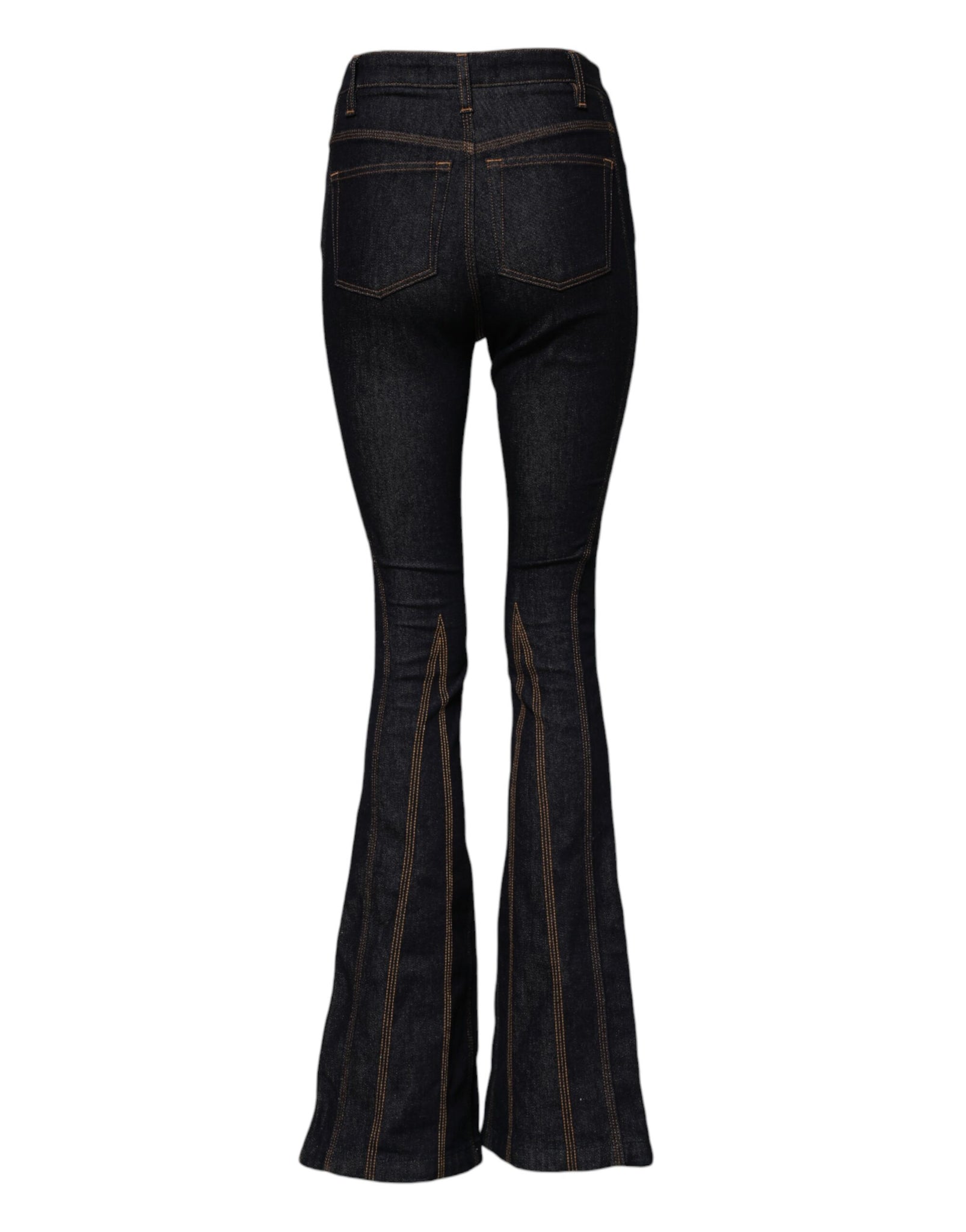 Dolce & Gabbana Black Cotton Mid Waist Bootcut Denim Jeans