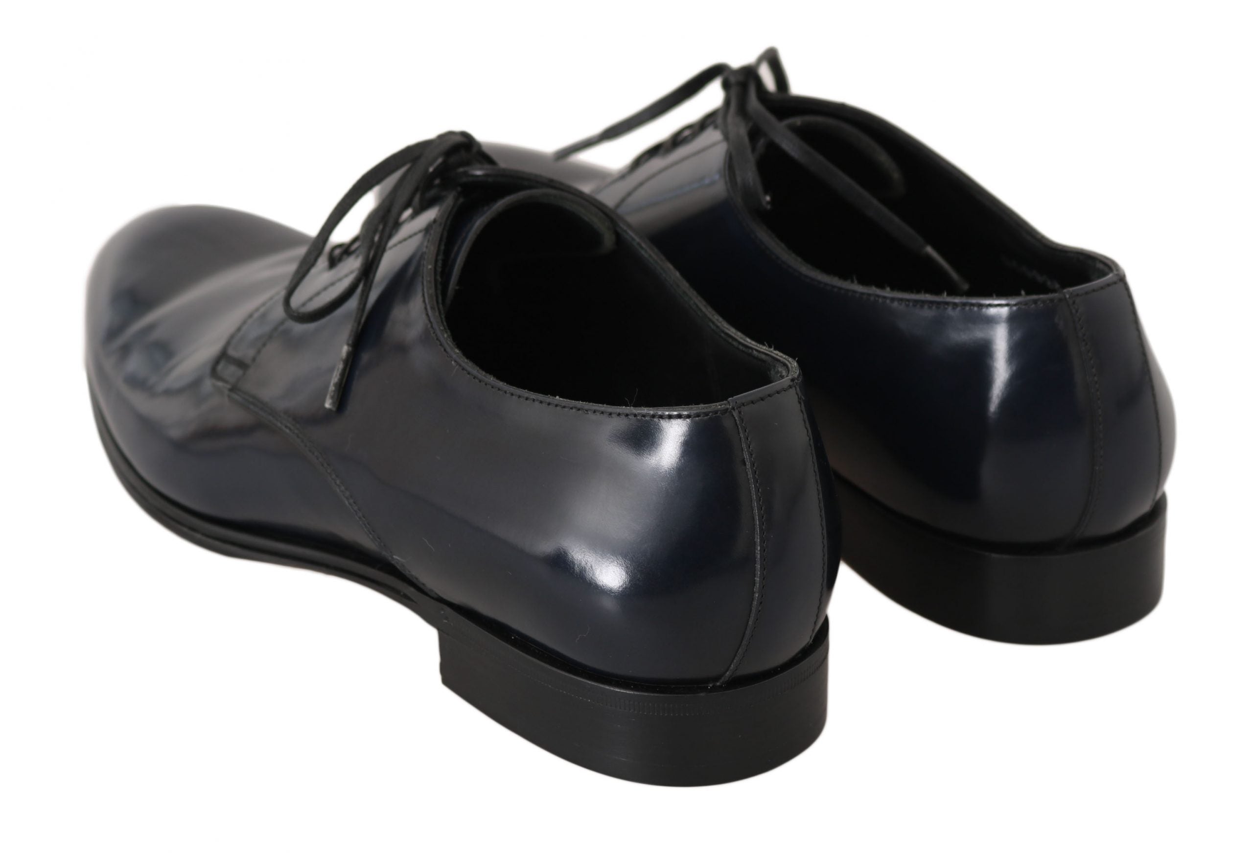 Dolce & Gabbana Blue Leather Dress Derby Formal Mens Shoes - Whispers Of Wisdom Clothing