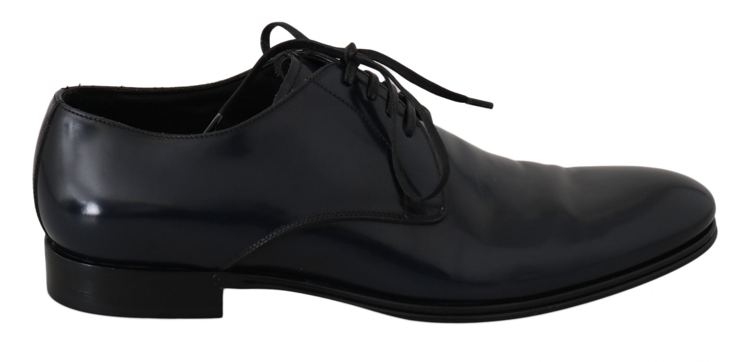 Dolce & Gabbana Blue Leather Dress Derby Formal Mens Shoes - Whispers Of Wisdom Clothing