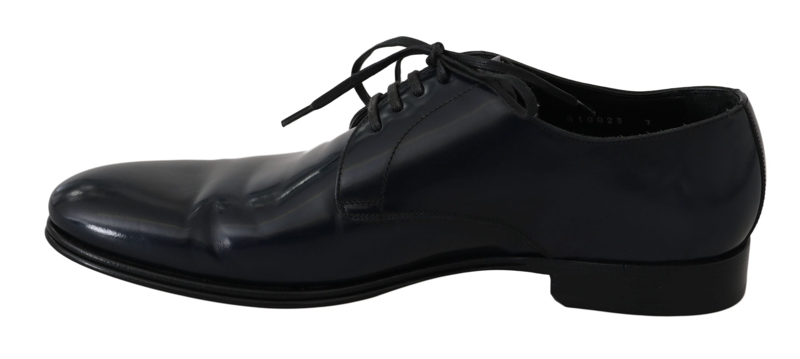 Dolce & Gabbana Blue Leather Dress Derby Formal Mens Shoes - Whispers Of Wisdom Clothing