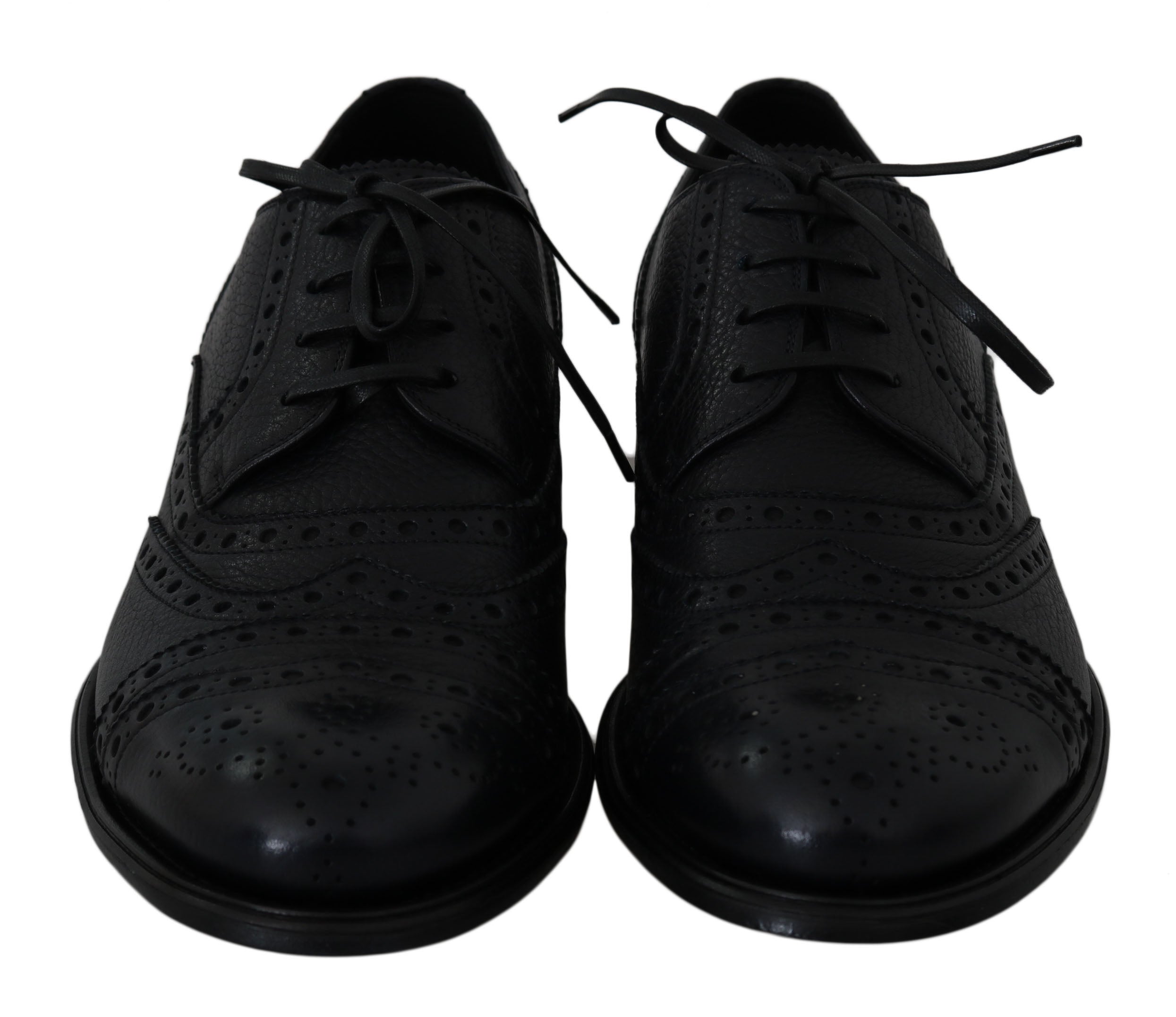 Dolce & Gabbana Blue Leather Wingtip Oxford Dress  Shoes - Whispers Of Wisdom Clothing