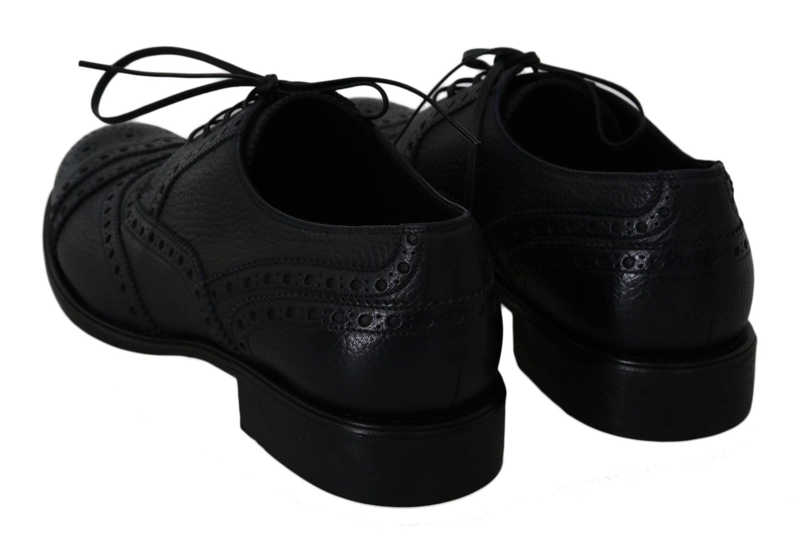 Dolce & Gabbana Blue Leather Wingtip Oxford Dress  Shoes - Whispers Of Wisdom Clothing