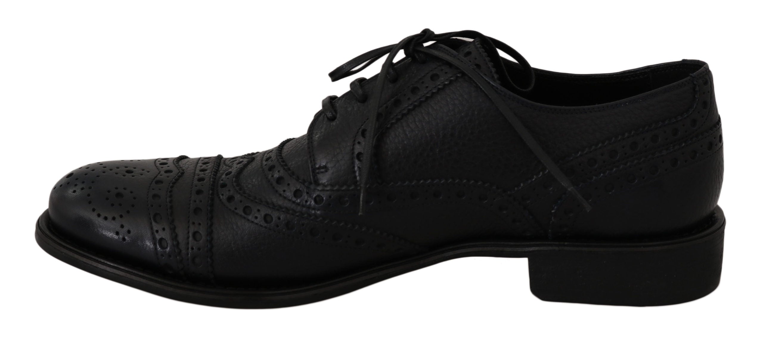 Dolce & Gabbana Blue Leather Wingtip Oxford Dress  Shoes - Whispers Of Wisdom Clothing