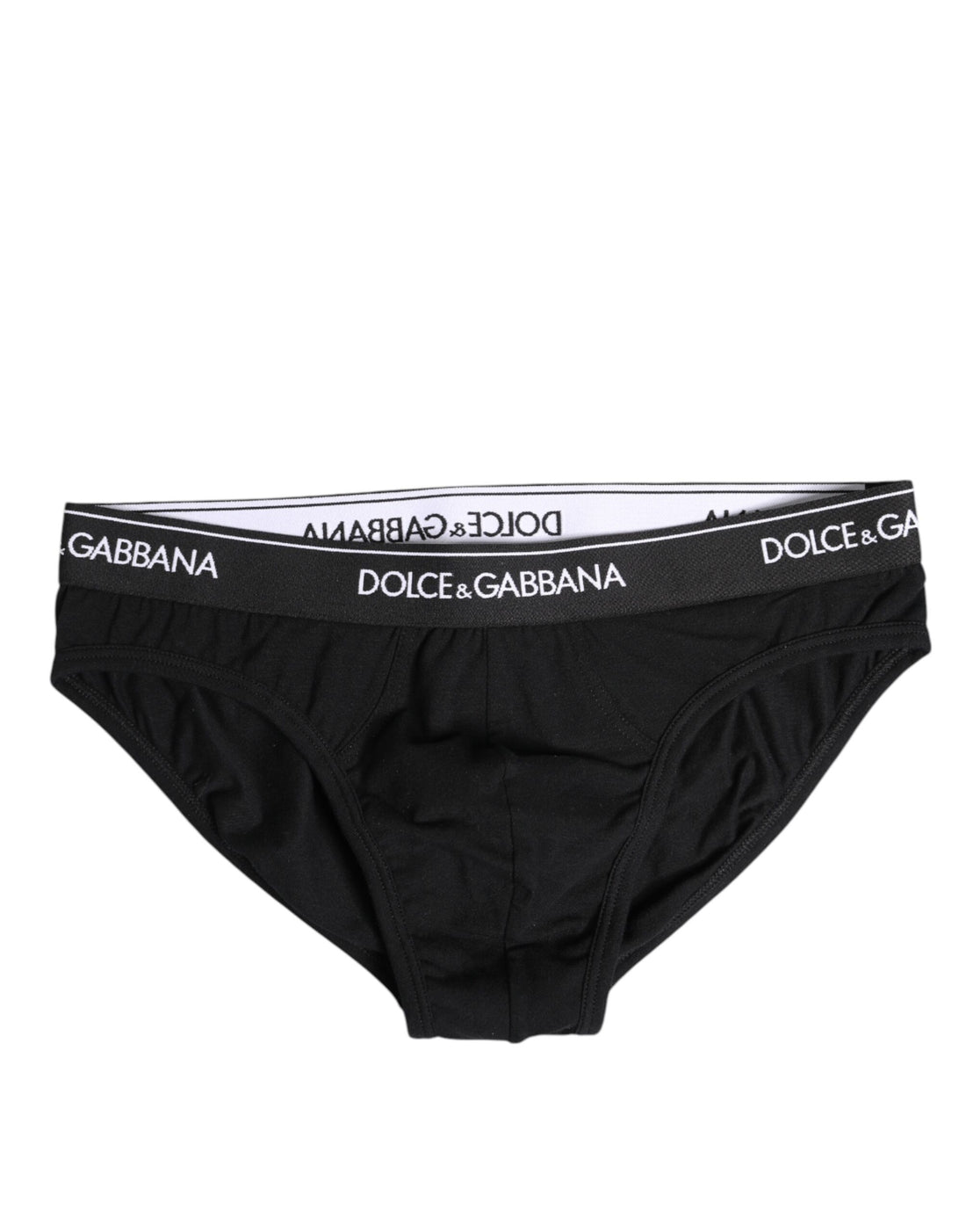 Dolce & Gabbana Black Cotton Stretch Regular Brief Underwear