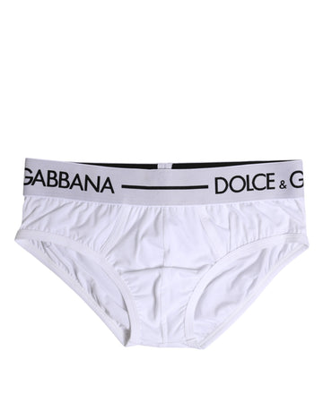 Dolce & Gabbana White Cotton Stretch Regular Brief Underwear