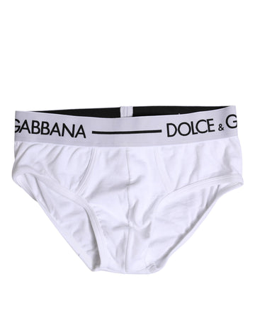 Dolce & Gabbana White Cotton Stretch Regular Brief Underwear
