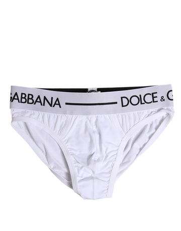 Dolce & Gabbana White Cotton Stretch Regular Brief Underwear