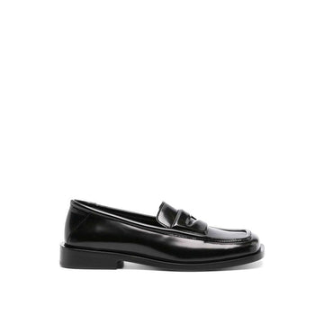 The Attico Black Calfskin Slip-On Loafers
