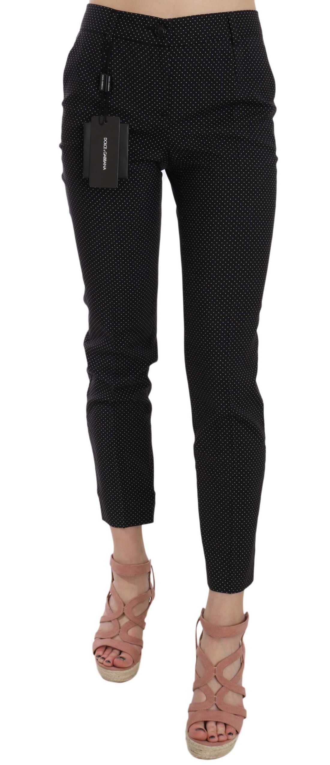 Dolce & Gabbana Polka Dot Slim Capri Trousers Tapered Pants - Whispers Of Wisdom Clothing